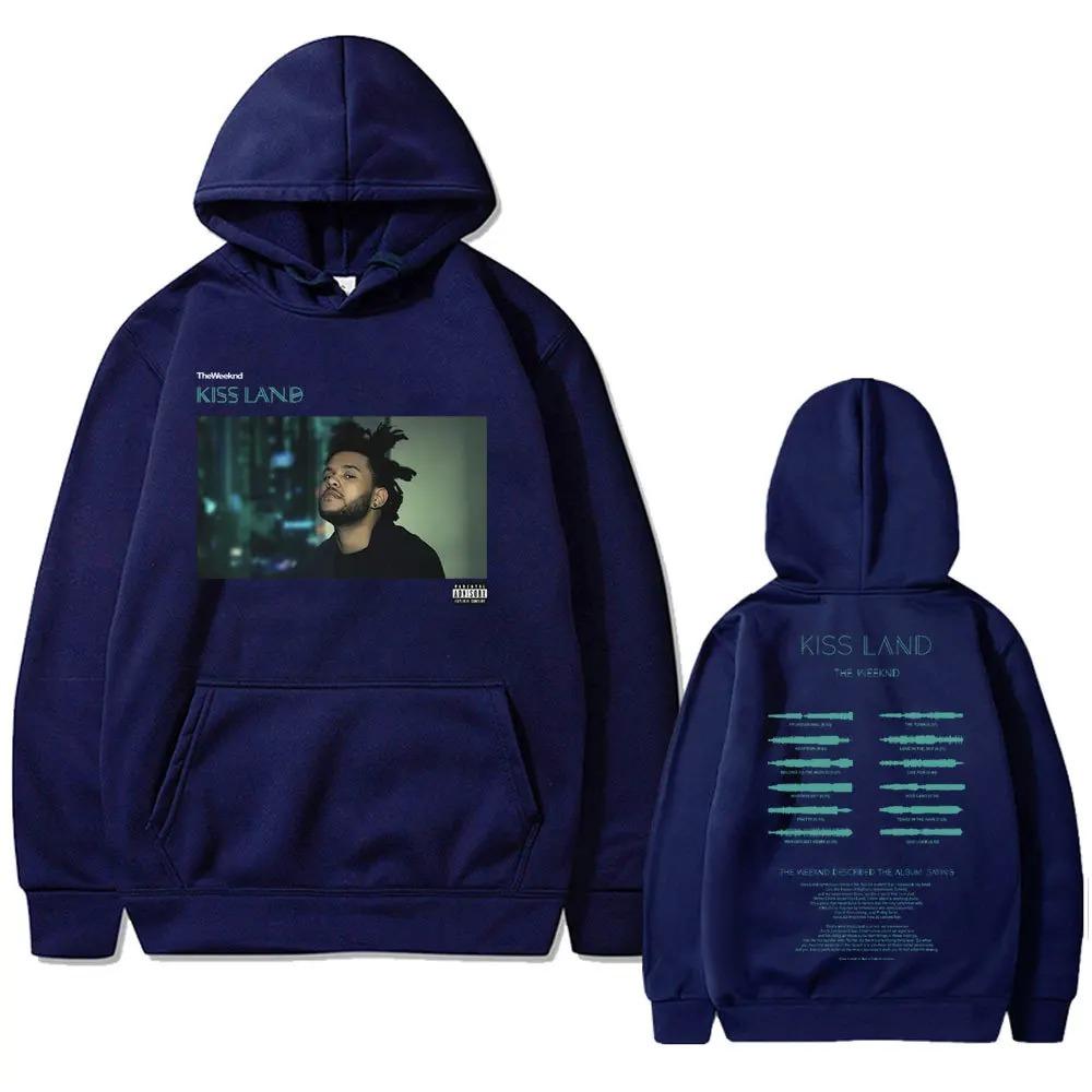 Fashion Streetwear Sportwear Weeknd Kiss Land Double Sided print men‘s Autumn fleece Hoodie Long Sleeve clothes