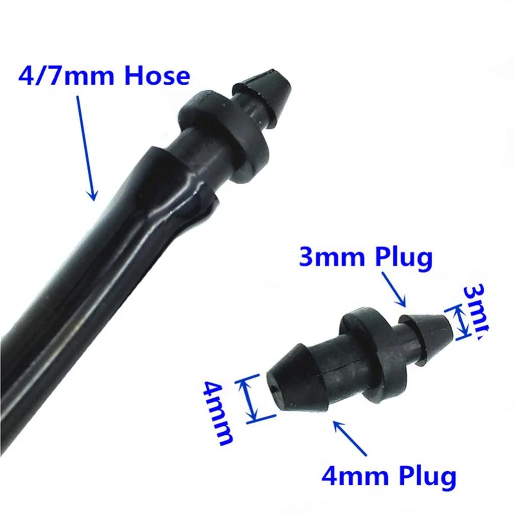 1/4 Inch to 1/8 Inch Hose End Plug Agriculture Irrigation Water hose connector Water Seal Closure Connector 100 Pcs