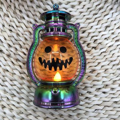 Yousheng Halloween Pumpkin Lantern Spooky Pumpkin Lamp with LED Candle Vintage Decorative Pumpkin Light for Festive Party Porch Mantel Decoration