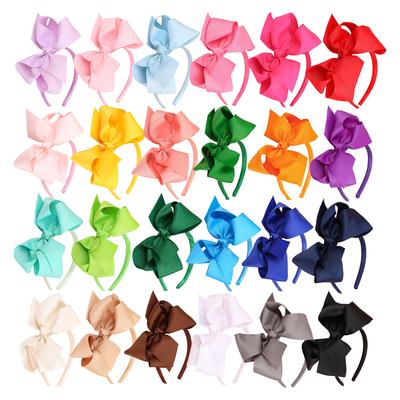 Fiocchi per Capelli Grandi in Nastro da 6 Pollici con Cerchietti in Raso Cerchietti Carini per Bambine Cerchietti in Plastica Accessori per Capelli per Bambini
