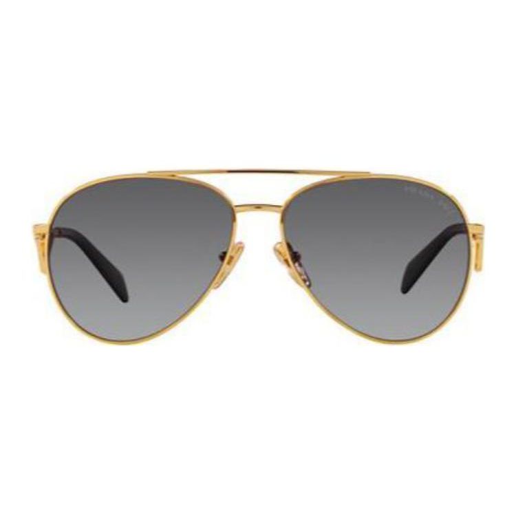 Prada Triangle Logo Pattern Metal Pilot Sunglasses Women sunglasses Gold PR73ZS5AK5W1