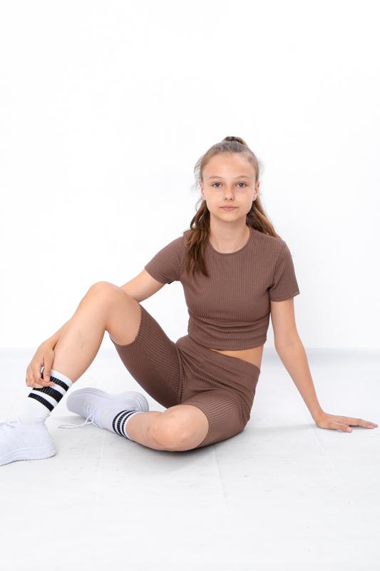 Sommer-Set für Teenager-Mädchen – Crop-Top & Radlerhosen für aktiven Stil , Sommer, 6381-103-1 HC