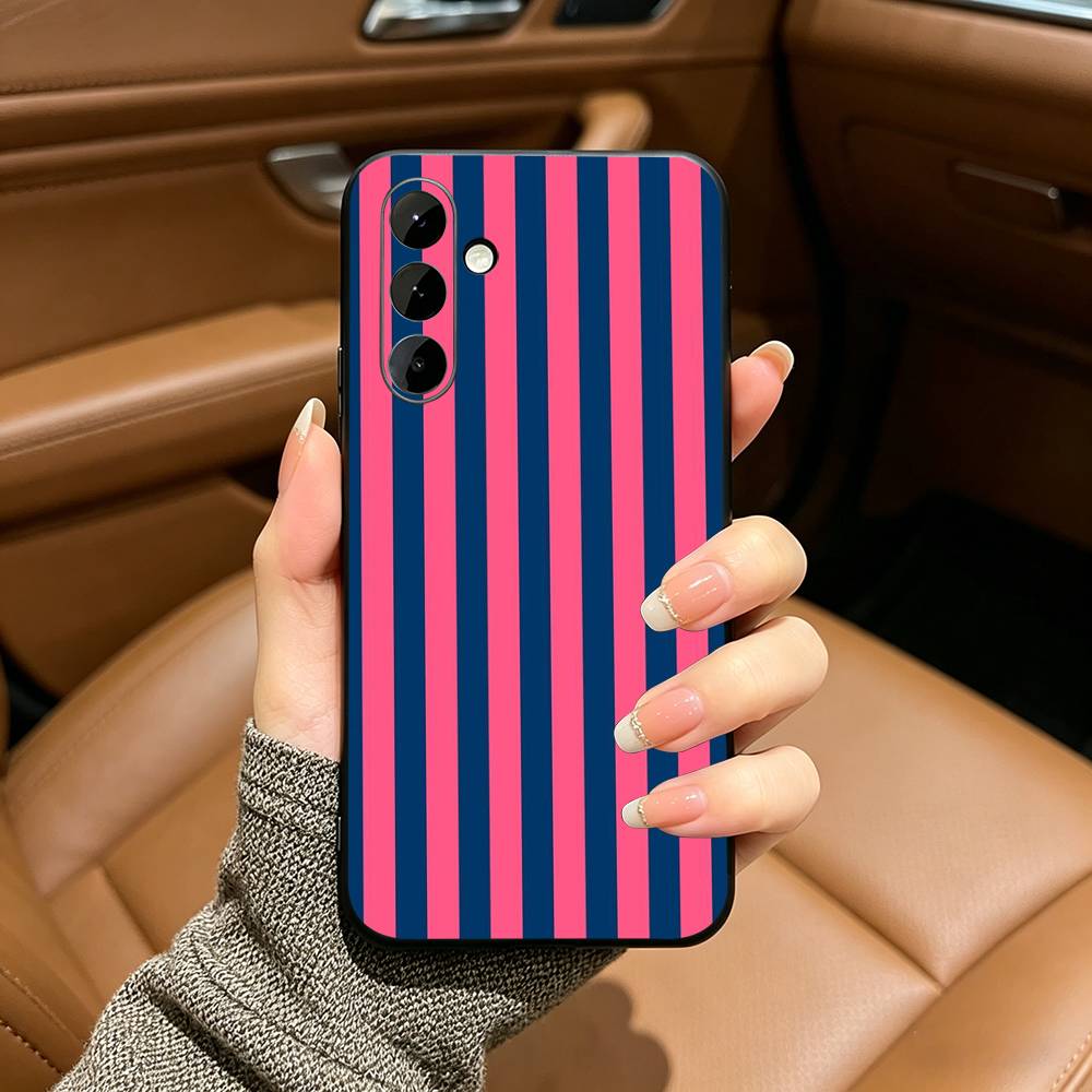 Burgundy White Stripe Black Soft Silicone Phone Case for Samsung Galaxy A73, A71, A72, A70, A53, A52, A51