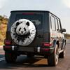Artistic Panda Tire Cover Polyester Waterproof Spare Wheel Protector Graffiti Style