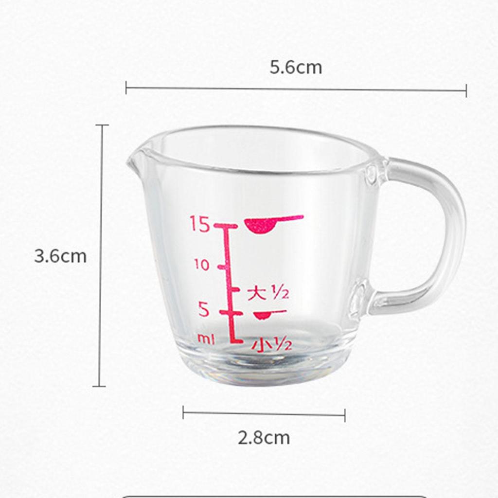 Espresso Measuring Cups Milk Cups 15ml 0.5oz Bar Heat Resistant Cafe Drinks Thicken Measuring Cup Shots Measuring Pitcher