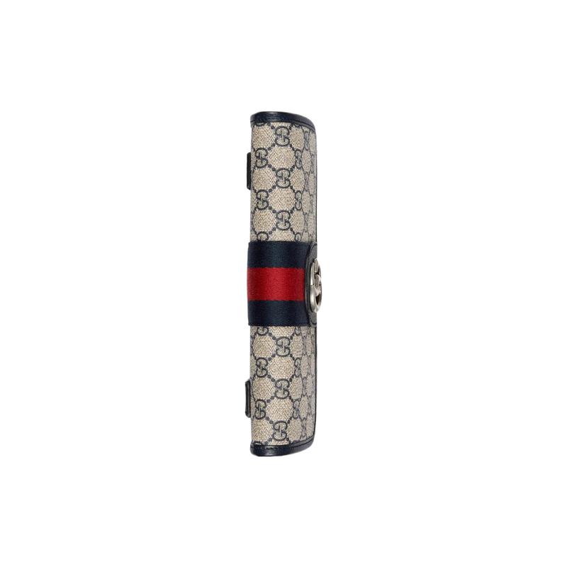 Gucci Fanny Pack Ophidia Distressed Vintage Old Flower Logo Silver Label Red and Blue Webbing Shoulder Crossbody Bag Canvas with Leather Trim Waist