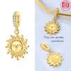 Anniversary Original Copper Blue Sun Eye Pendant Gold Sun Face Charms Beads Fit Bracelet Women Making Diy Fine Gift Jewelry