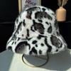 Retro Leopard Print Fisherman's Hat Leopard Print Autumn Winter Warm Hat  for Daily Wear