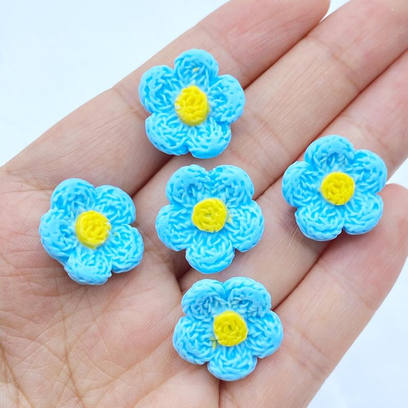 10Pcs New Cute Mini Flowers Flat Back Resin Cabochons Scrapbooking DIY Jewelry Craft Decoration Accessorie