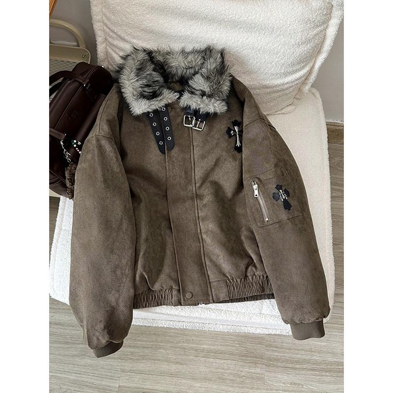 Men's Trendy American High Street Feather Collar Snow Eagle Cotton Jacket