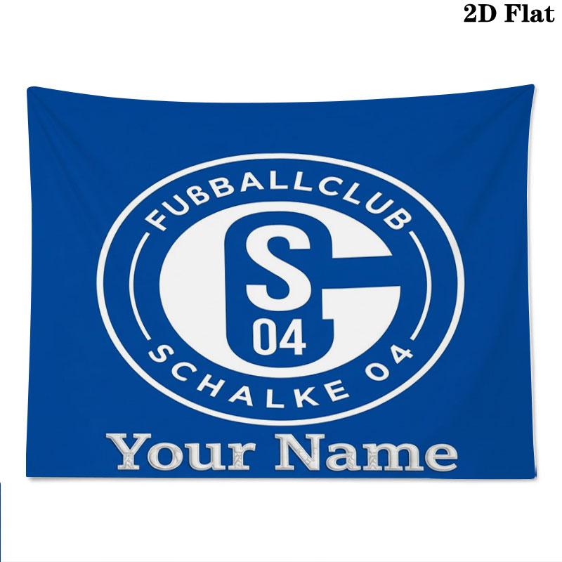 FC Schalke 04 Custom Name Wall Tapestry Aesthetic Wall Hanging Printed Fabric Blanket Decorative Tapestries for Bedroom Living Room Home Decor