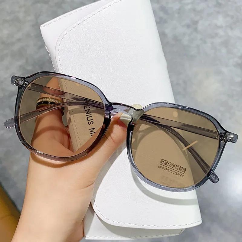 Luxury Design Photochromic Glasses Men Women Square Oversized Myopia Short-Sighted Eyeglasses Outdoor Color Changing Eyewear