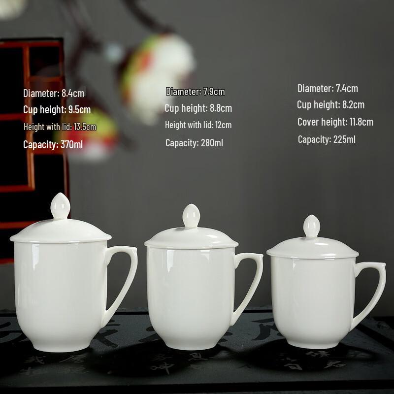 

Cha Xun Pure White Ceramic Teacup with Lid