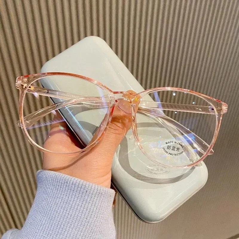 Fashion Women's Myopia Glasses Trendy Ultralight Near Sight Eyewear Men Vintage Round Frame Anti-blue Light Eyeglasses 0-1.0-4.0