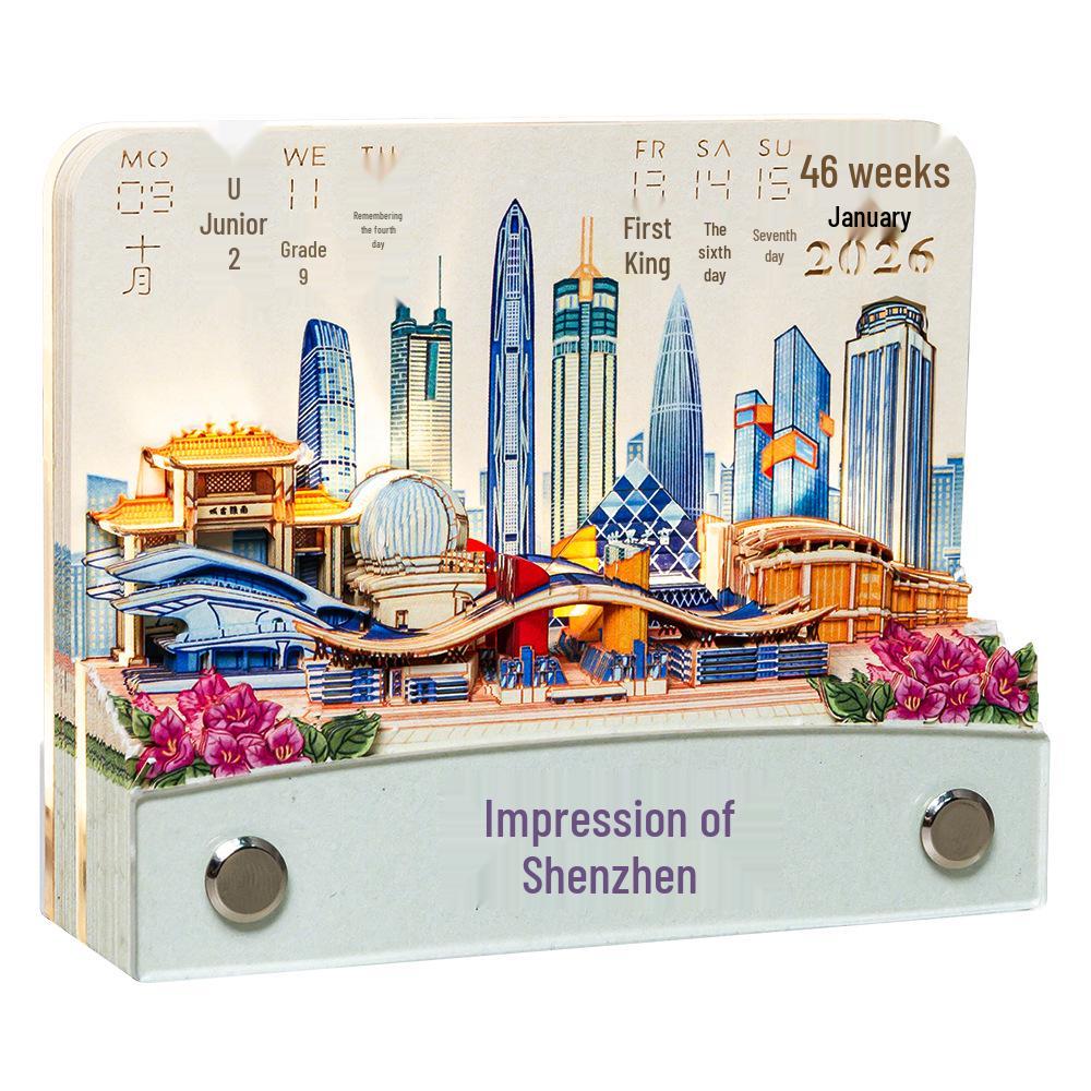 3D Landscape Jiangshan Memo Pad: Desktop Ornament & Calendar - Cultural & Creative DIY Gift