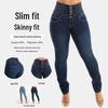 Frühling 2025 High-Waist Dehnbare Skinny Jeans für Damen - Schlankmachend, Po-Hebend, Knopfleiste, Super Schmeichelhafte Passform