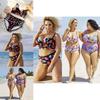Stylish Women Push Up Padded Plus Size Bikini Set With High Waist Design For Comfort