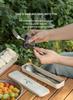 Ultra-light Pure Titanium Cutlery Set: Spoon, Fork, Knife, Chopsticks with Portable Storage Bag and Box