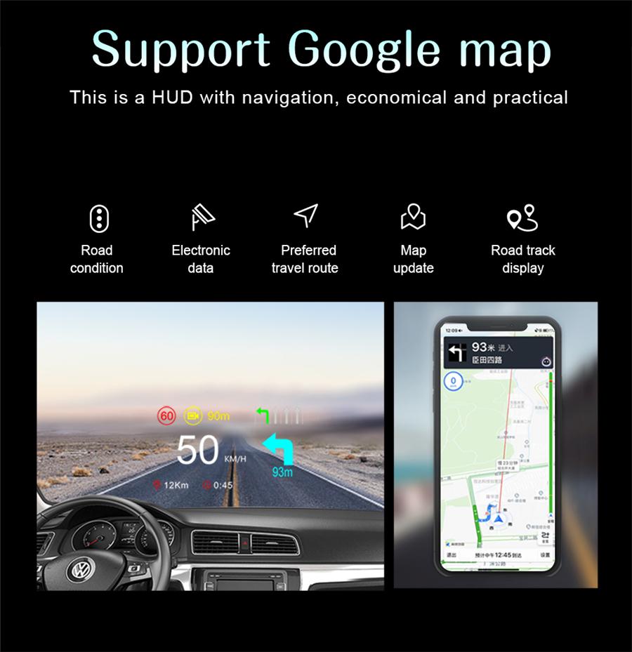 OBD2 GPS HUD Speedometer With Navigation