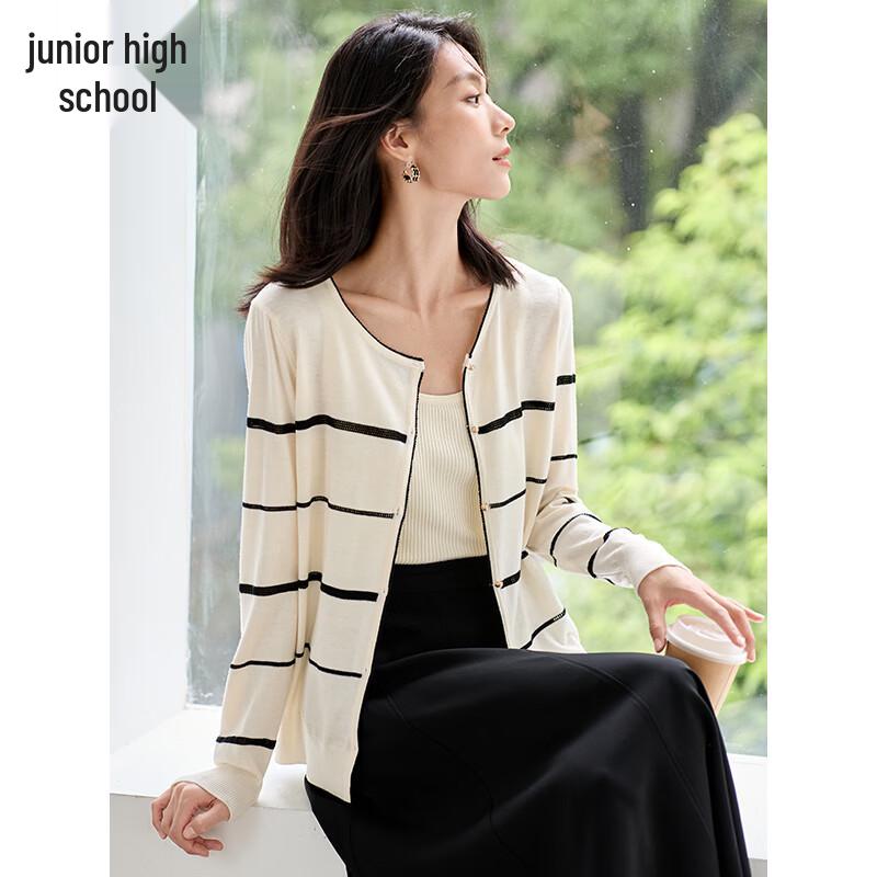 Women s Striped Knit Cardigan M