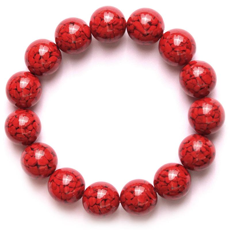 Lingxi Cinnabar Crystal Sand Bracelet with Raw Stone 
