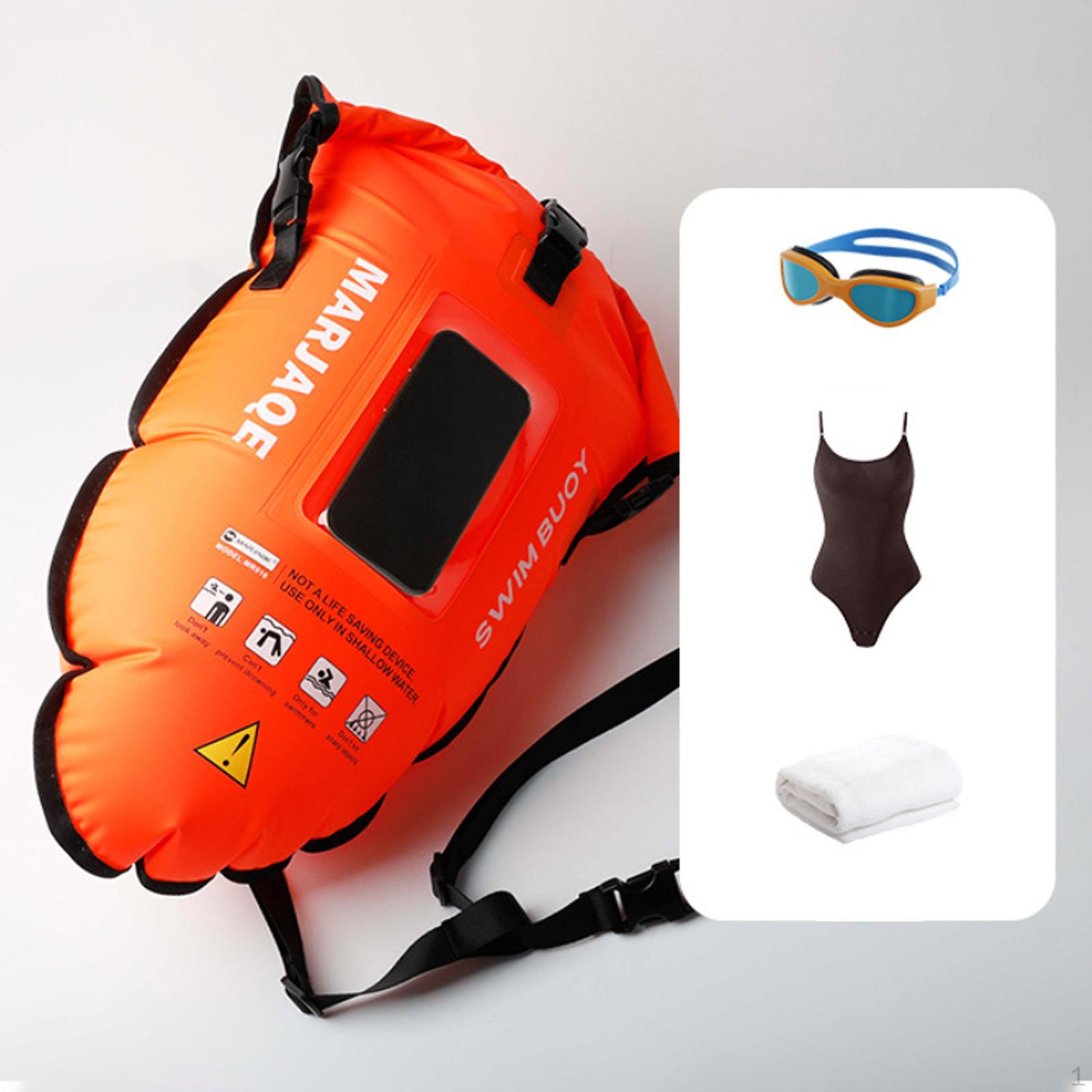 

Легкий плавучий буй 30 л для тренировок, плавания в открытой воде, снорклинга оранжевый