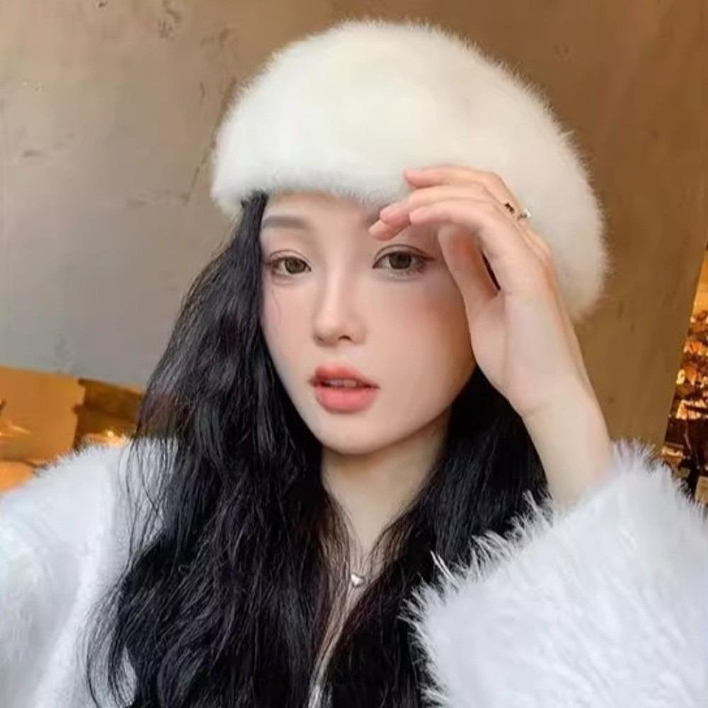 Plush Women Berets Keep Warm Artist Hat Elegant Painter Caps Autumn