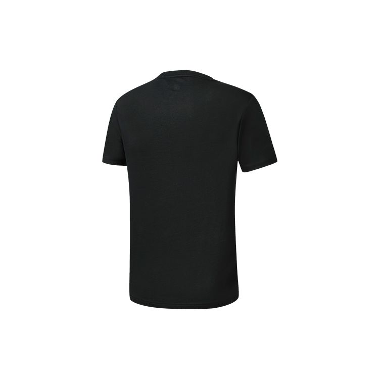 Fila Simple Letter Logo Print American Vintage Round Neck Sports Knit Short Sleeve T-Shirt Men Tops Deep-Black A11M311103FBK