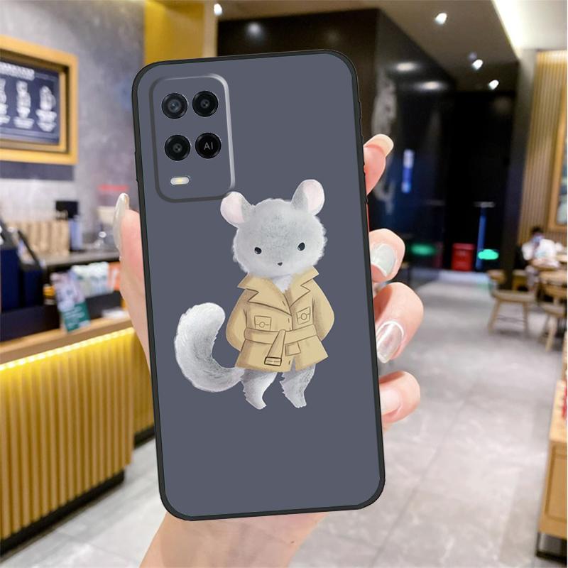 Cute Cartoon Chinchilla Case For Oppo A98 A18 A38 A58 A78 A60 A80 A40 A96 A76 A16 A94 A74 A54 A15 A17 A57 A77 A5 Pro