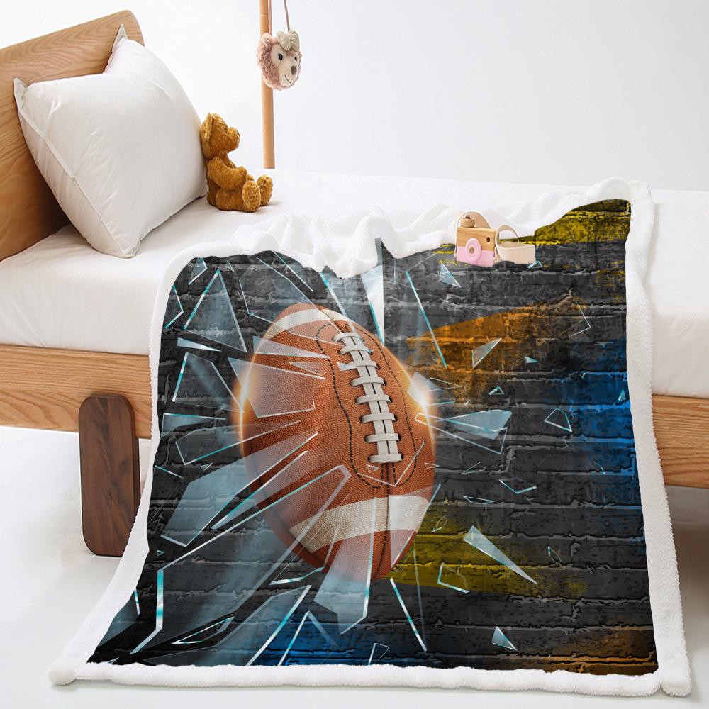 Basketball Sports Blanket Lamb Fleece Crystal Fleece Double Blanket Blanket