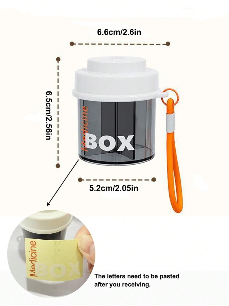 1pc Portable Sealed Pill Organizer Box,Partition medicine box for travel, mini multifunctional packaging medicine box storage