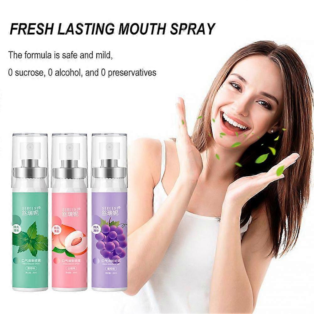 20ml Mouth Freshener Grape Peach Flavor Deodorant Spray Fresh Breath us