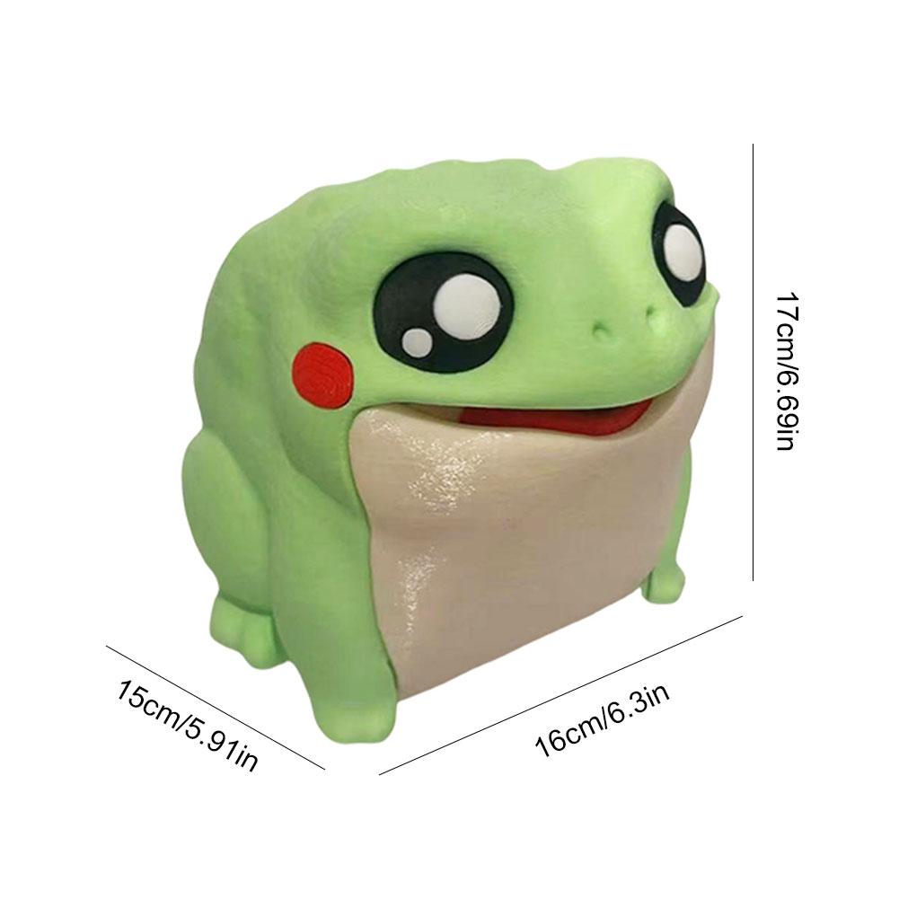 Cute Frog Toilet Roll Paper Case Interactive Frog Flip Tissue Storage Rack Cartoon Bathroom Organizer for Home Kitchen