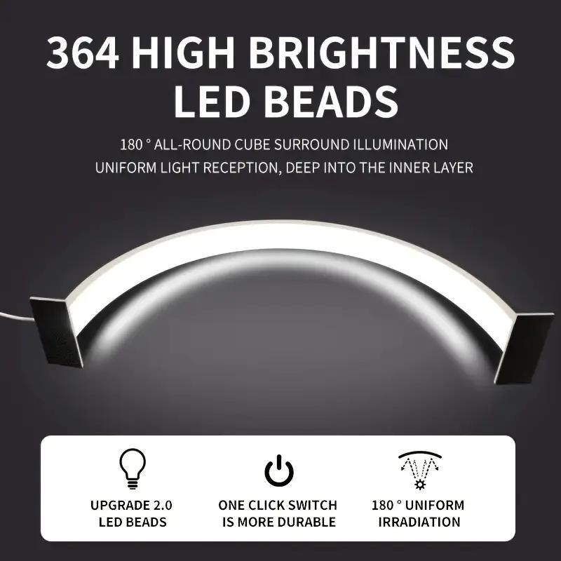 Led Nail Lamp Half Moon White Light Usb Plug Refill Light For Beauty Salon Nail Salon Bedroom Desktop Dressing Work Light