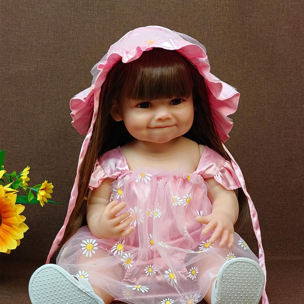 55cm Full Silicone Reborn Doll Lovely Baby Dolls Toy Fashion Simulate Baby Dolls For Girl Gift Toys
