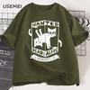 Funny Black Cat Tshirts Cotton Causal Loose Tshirt Printed Round Neck Short Sleeve Cat Lover T Shirt Harajuku Streetwear