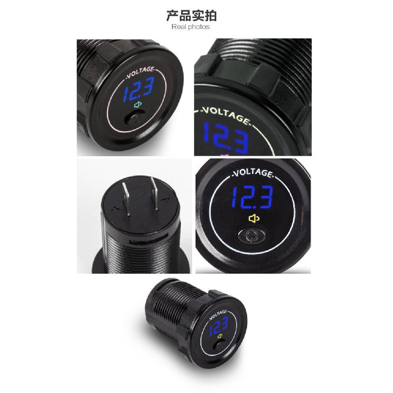 New LED Panel Digital Voltage Meter Low Voltage Alarm For Motorbike Car Boat 12V-24V