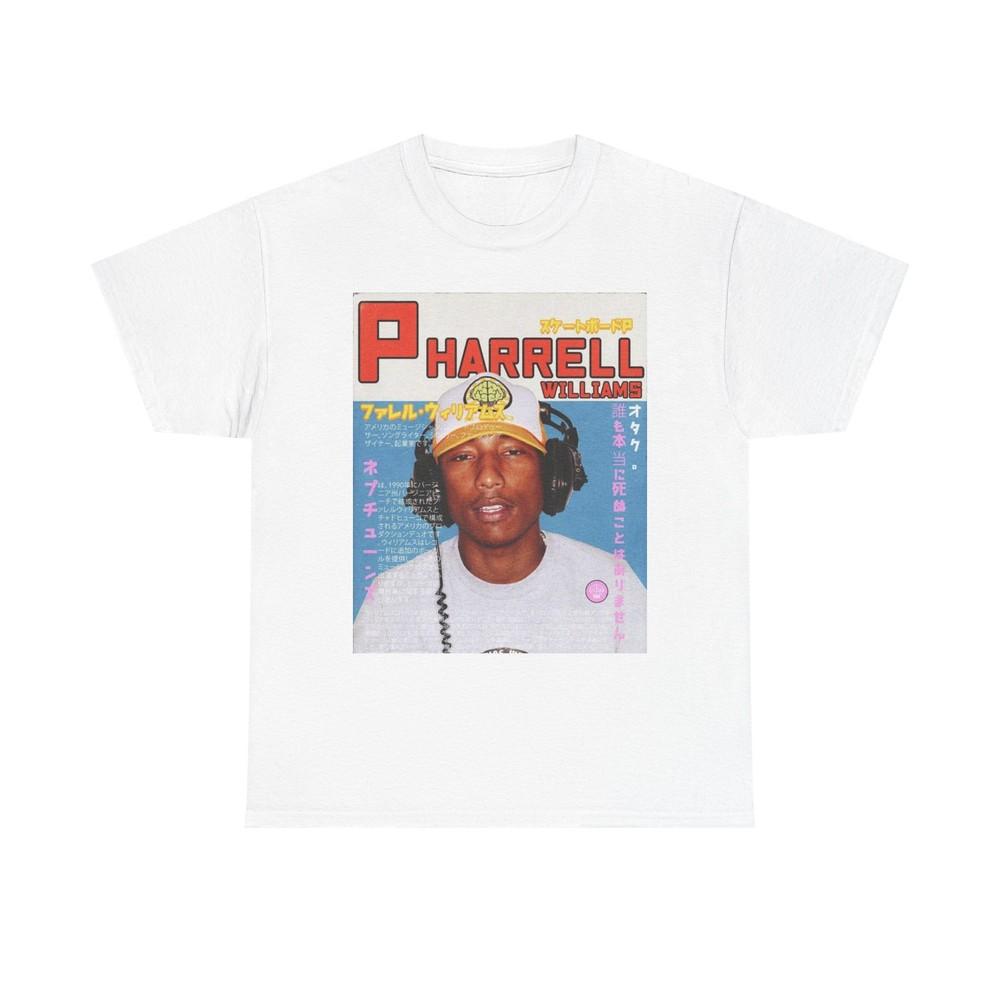 Pharrell Williams Inspired Graphic Cotton TShirt Musician Casual Tee Unisex T-Shirt XL