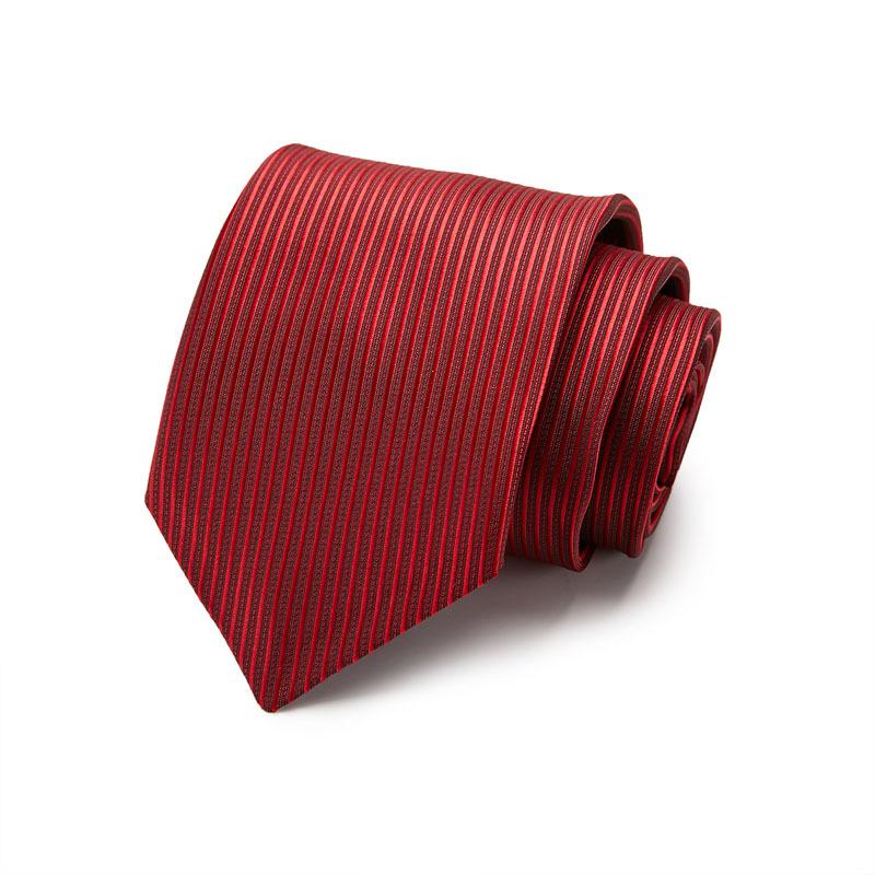 Men's 7.5cm Jacquard Polyester Striped Tie for Formal Business or Interviews