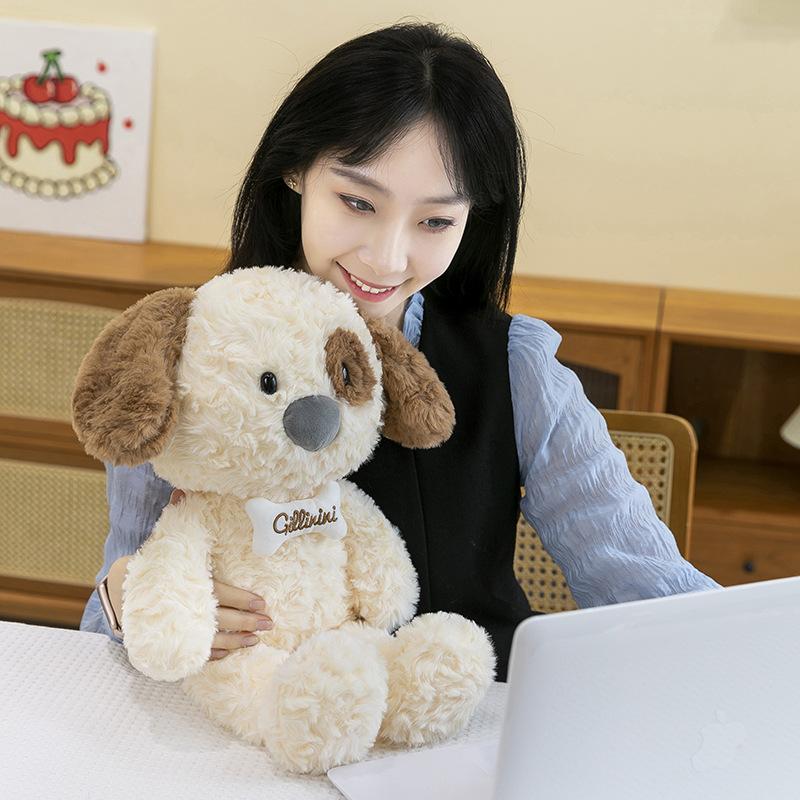 Cute jilininibe dog plush toy cute bone puppy doll girl heart rag doll throw pillow