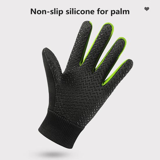 1 Pair Winter Warm Sports Gloves Cold Weather Water-Resistant Thick Plush Lining Touchscreen Gloves for Kids