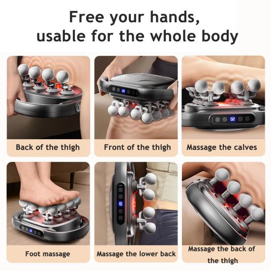 16-Head Electric Massager for Deep Tissue Relief 30 Levels Quiet Shoulder Massager Machine for Back