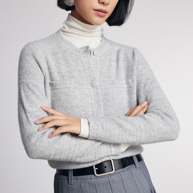 PALUOPO Women's 100% Cashmere Jacquard Cardigan