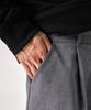 WHOLOVESART Single-Pleat Wide City Slacks Gray