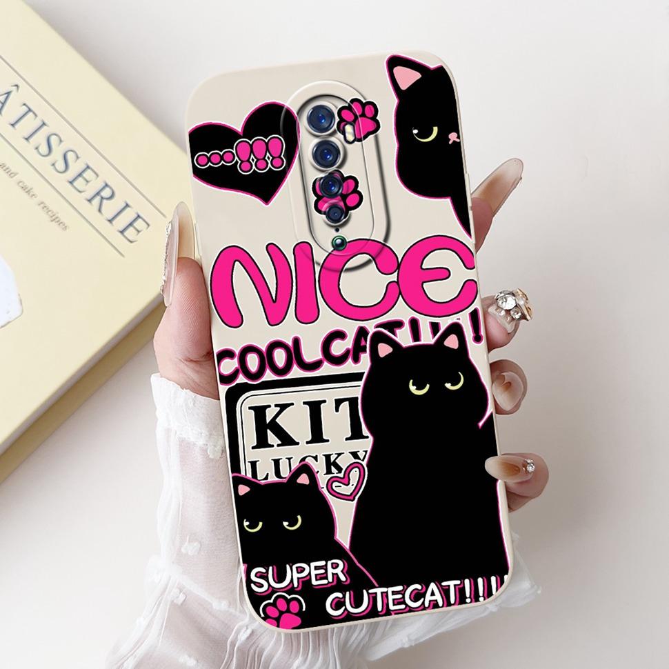 For Oppo Reno 2 2F Case Cute Rabbit Painted Cover Soft Silicone TPU Phone Cases For Oppo Reno2 F Reno 2F Back Cover Funda