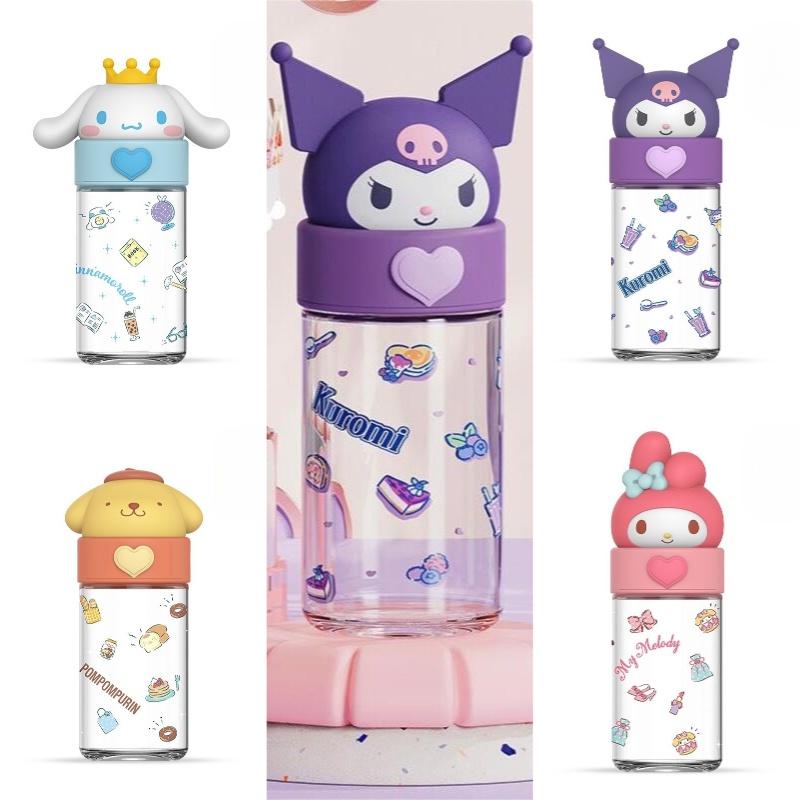 Cute Sanrio Kuromi Cinnamoroll Glass Water Bottle High Quality Cartoon Themed Cup