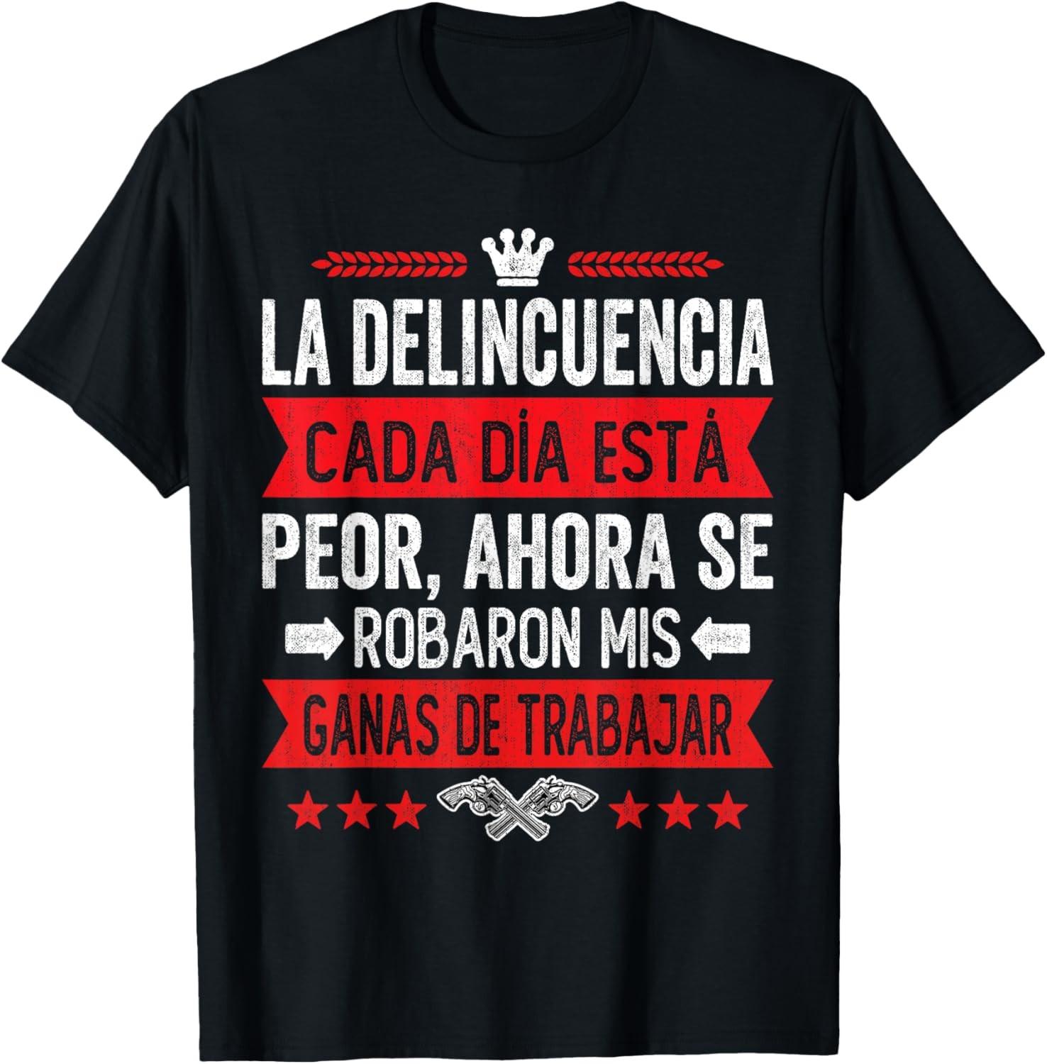 Funny T-Shirt in Spanish No Work Funny Spanish saying T-Shirt XXL