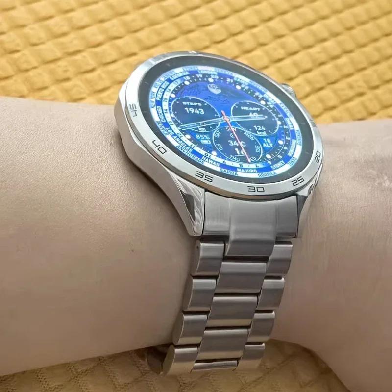 Lückenloser Edelstahlarmband für Huawei Watch GT4 46mm Offizielles Metallarmband für Huawei Watch GT5 46MM Business-Armband