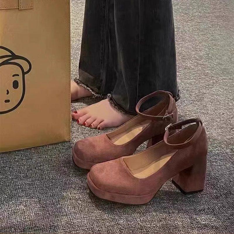 

Женские туфли Mary Jane на высоком каблуке Z French Thick Heel, весенняя коллекция 2024 г. — большой размер, квадратный носок, удобная посадка. 39