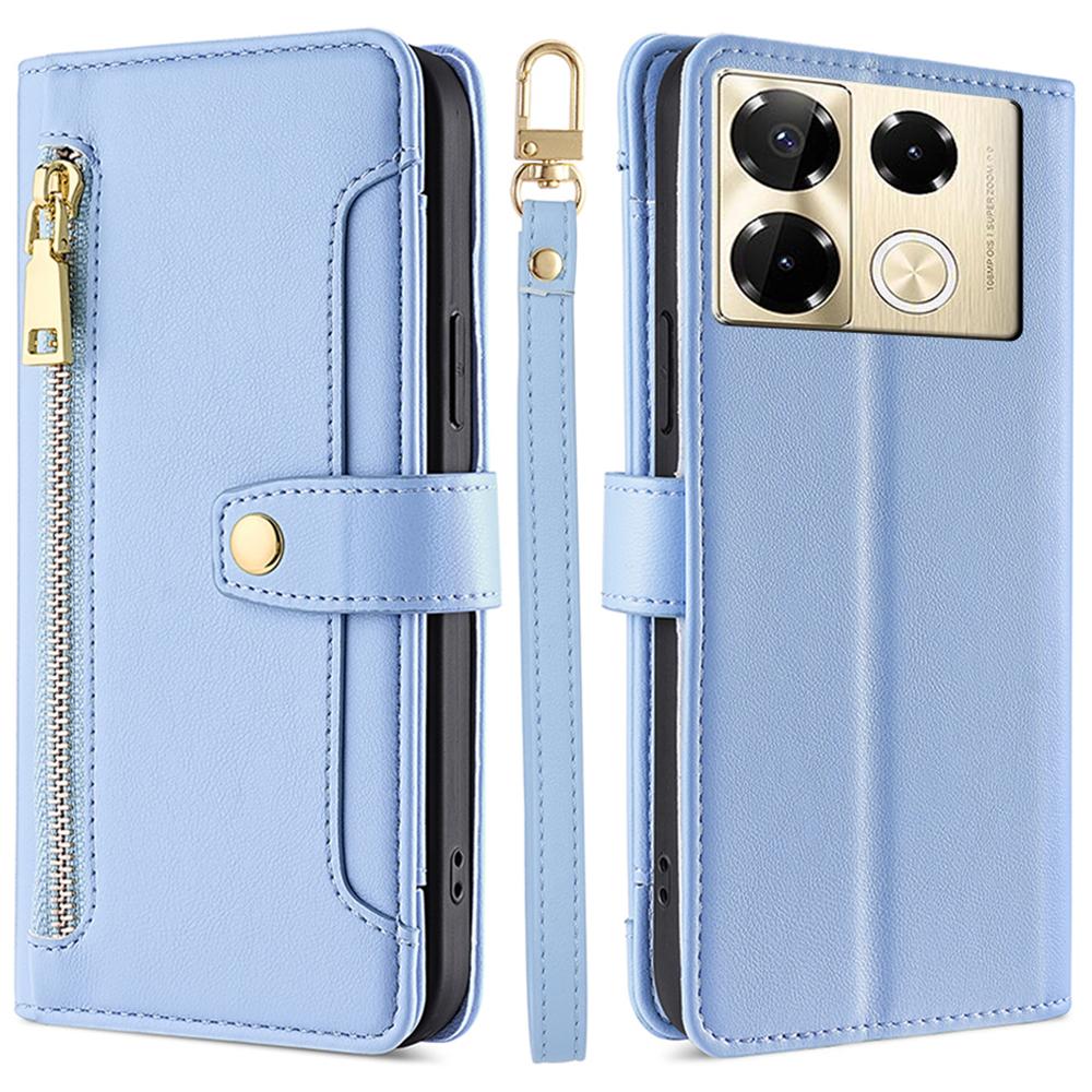 For Infinix Note 40 Pro 4G Crossbody Phone Case PU Leather Wallet Zipper Phone Cover